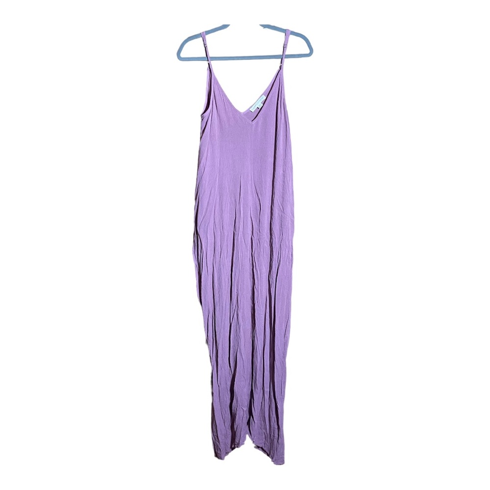 LOVESTITCH Pink V-Neck Gauze Maxi Dress with Pockets S/M NWOT
